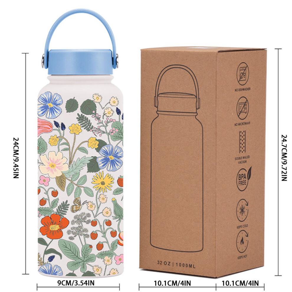 (B) Cute Bow Water Bottle Stainless Steel For Owala Pink For Travel For