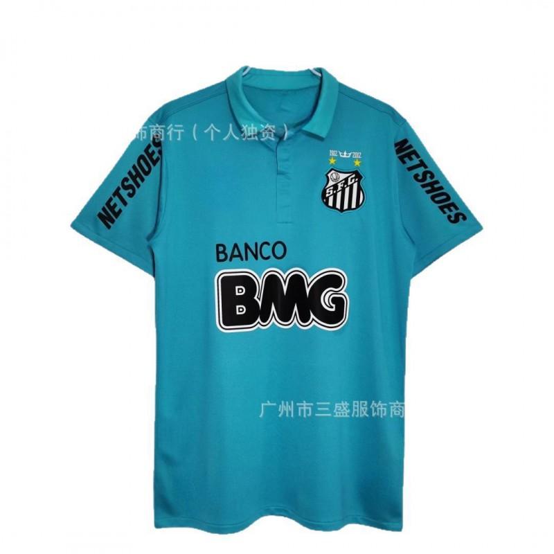 Maillot de Football Rétro Domicile Santos FC 2011-12 Neymar 11 Blanc pour Enfants et Jeunes