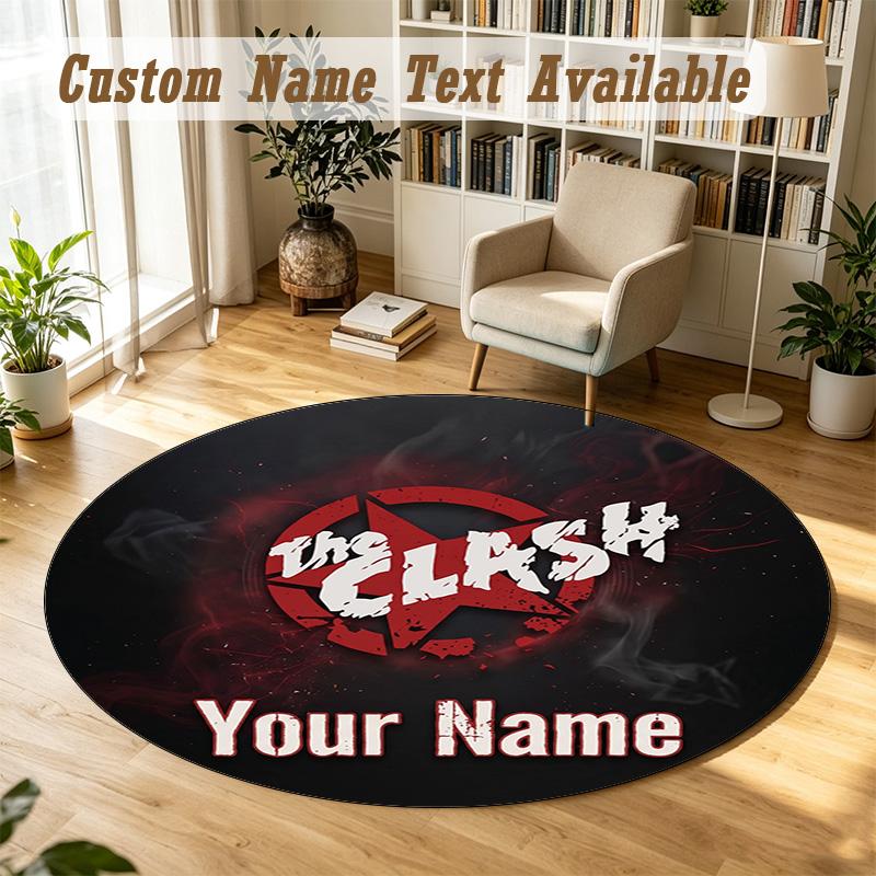 Round Rug Custom NameThe Cure Pattern Non Slip Carpet Home Floor Decor