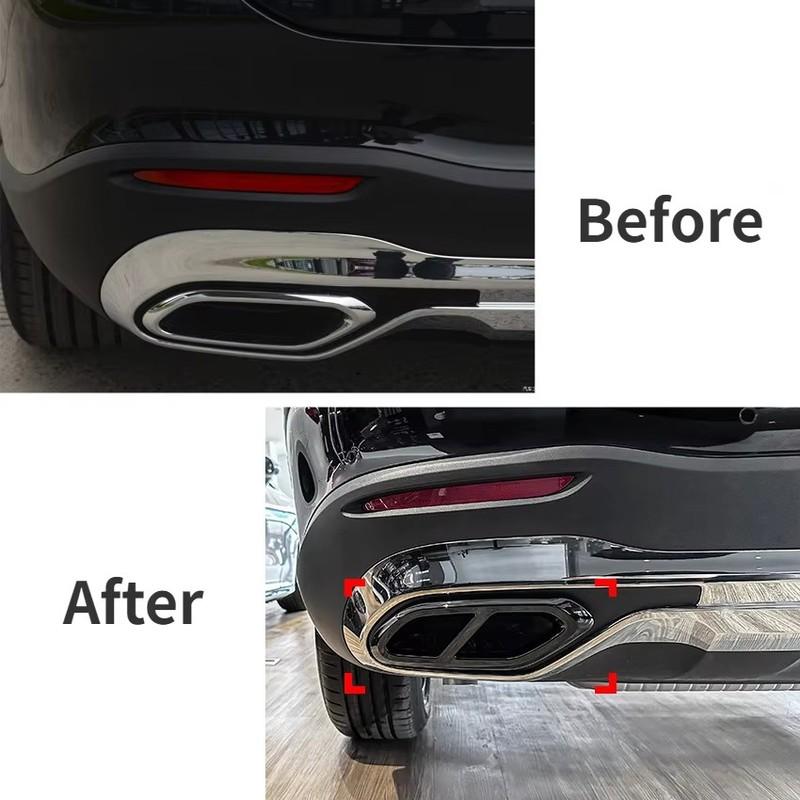 Für Mercedes Benz GLC Klasse X254 GLC260 GLC300 AMG + Auto Auspuffendrohr Rahmen Schalldämpfer Stoßstange Auspuffrohr Abdeckung Zierleiste
