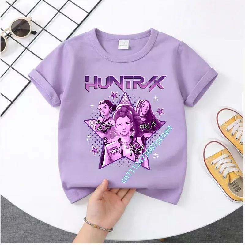 Summer Kpop Demon Hunters Print Graphic Tshirt Kids Clothes 2026 Movie T Shirt Girls Boys Short Sleeve Tops Comfortable T-shirt
