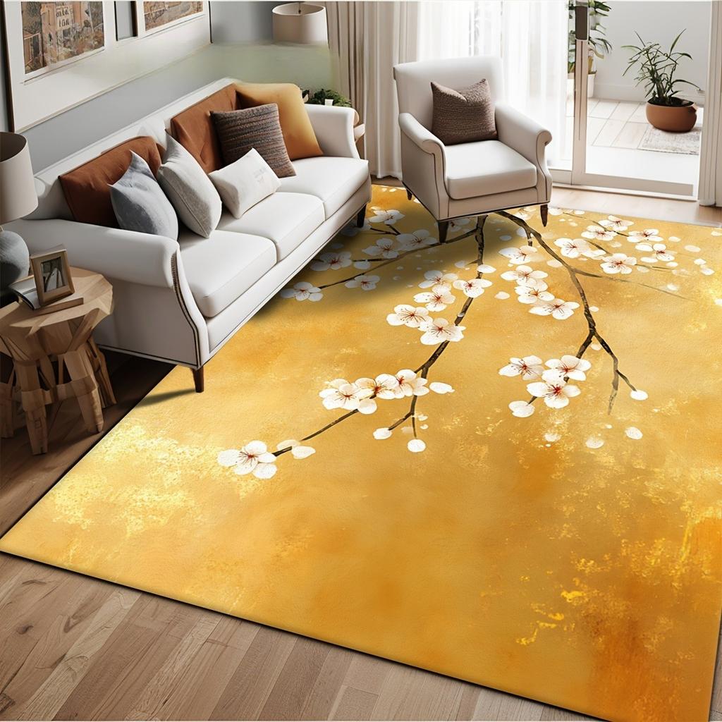 Chinesischer Stil Pflaumenblüte Einfache Wohnzimmer Dekor Teppich Haus Schlafzimmer Garderobe Große Teppiche Rutschfeste Sofa Stuhl Bodenmatte