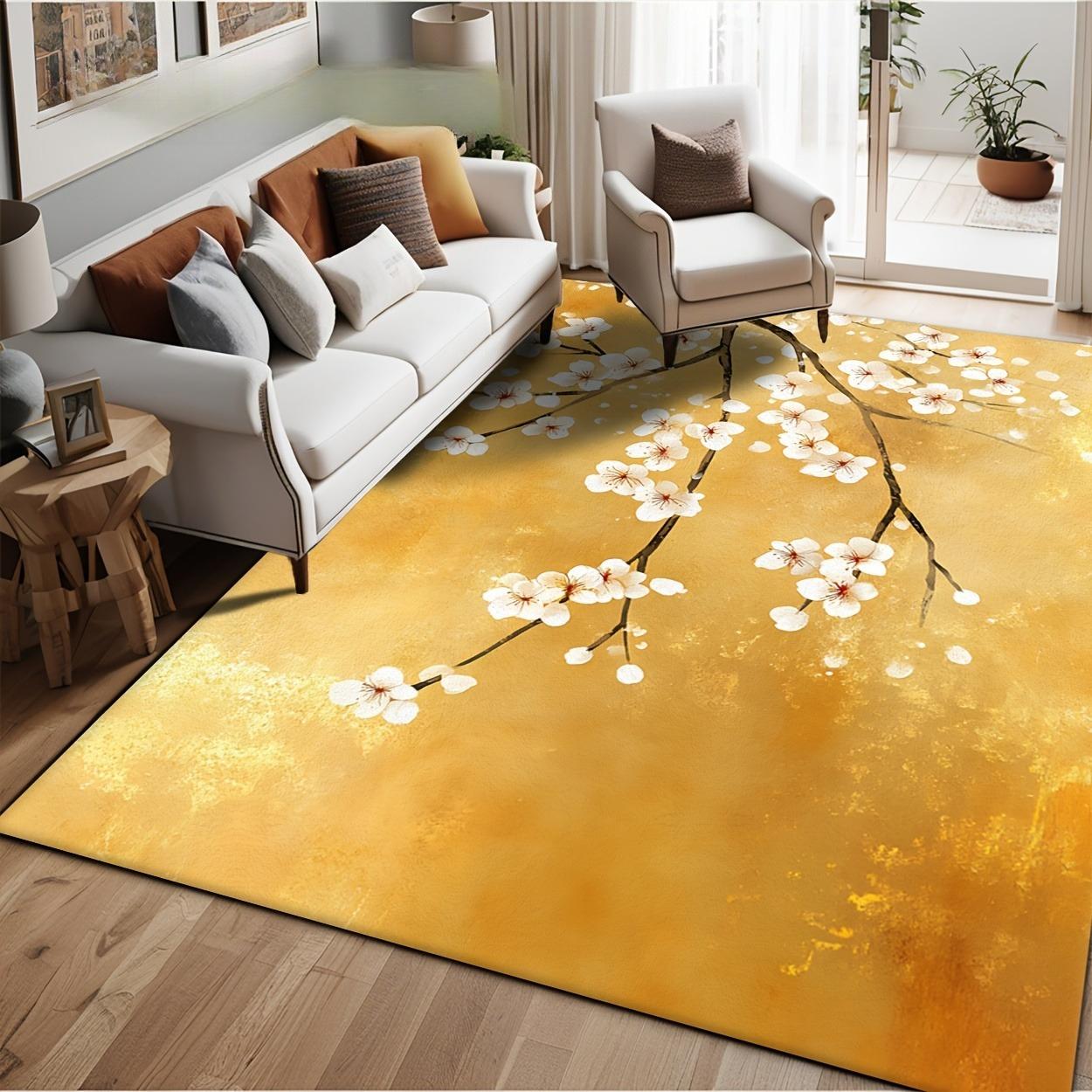 

Chinese Style Plum Flower Simple Living Room Decor Carpet Home Bedroom Cloakroom Large Area Rugs Non-slip Sofa Chair Floor Mat 40x60cm