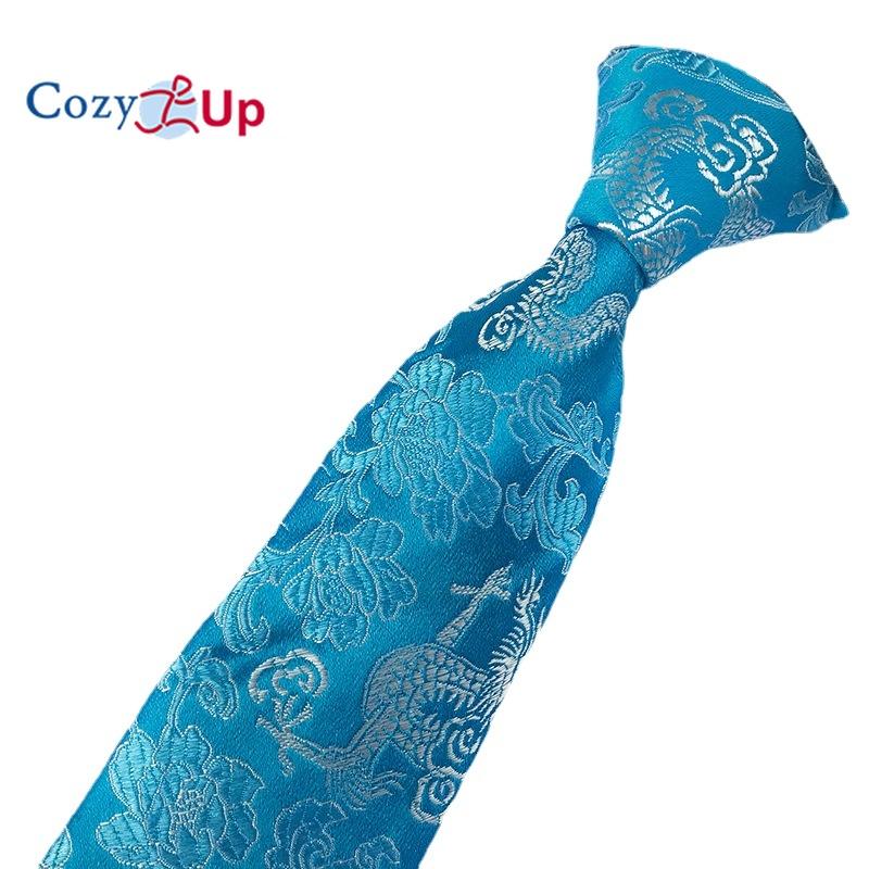 Cozy Up Men Tie Groom Best Man Chinese Dragon Pattern Casual and Fashionable 146x8x3.5cm