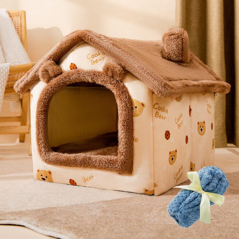 Kennel House Type Four-season Universal Small Dog Teddy Fight Removable Dog House Cat Nest Bed Spring and Autumn Pet Supplies