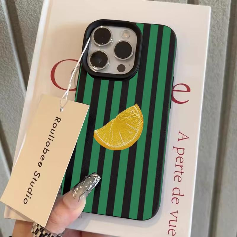 

Phone Case For iPhone 17 Pro Max 16 Plus 15 Pro 14 13 12 11 XR 17Air Colorful Striped Fruits Pattern Lychee Textur Soft Cover iPhone XS Max чорний