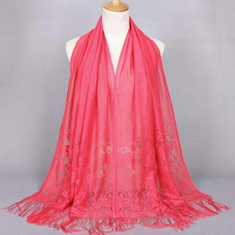 Embroidery Lace Woman'S Veils Church Tassel Long Shawls Hollow Out Muslim Woman Hijabs Elegant Party Shawl Scarves Maxi Wrap