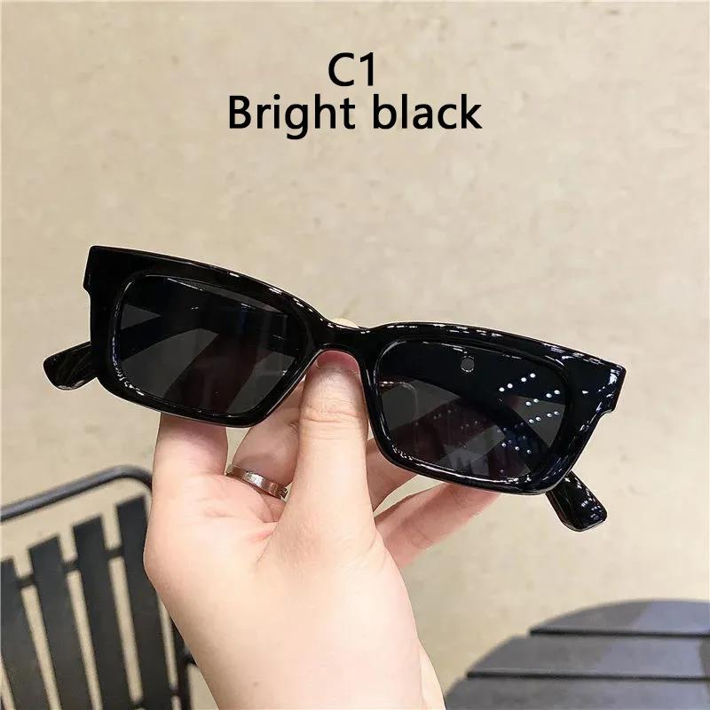 Small Rectangle Women Sun Glasses Brand Men Uv Shades Retro Square Black Sunglasses Luxury Glasses White Decoration Eyewear