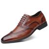 New Large Size Men's Retro Business Dress Fashion Leather Shoes British Casual Single Shoes Brock Trendy Shoes Men's Single Shoes