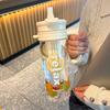 Water bottle summer double drinking cup straw cup large capacity ice cup high temperature resistant portable anti-drop sports water cup plastic cup