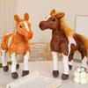 Kids Horse Doll Fleece Fabric Foal Shape Doll PP Cotton Filling Easy To Maintain Children Playroom Horse Companion