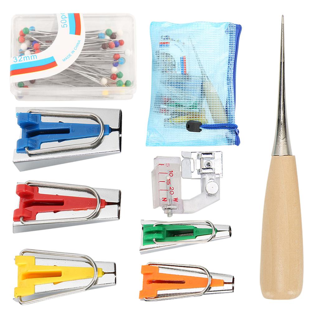 Binding Tool Fabric Bias Tape Maker Quilting Presser Binder Foot Sewing DIY5 Binding Tool Set