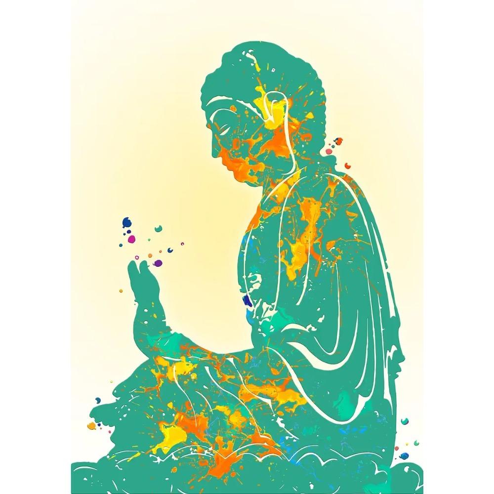 Classic Buddha Yoga Encourage Posters Lotus Posture Meditation Modern Prints Canvas Wall Art Pictures Home Living Room Decor