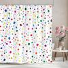 Abstract Geometric Lines Shower Curtain Irregular Pattern Square Wave Pattern Polyester Shower Curtain Bathroom Decor With Hooks