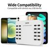 20-Port 180W USB Charger for Smartphones - Ideal for Studio, Home, or Office Use