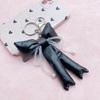 Elegant Beaded Keychain Phone Charm Unique Keyring Padded Bowknot Bag Pendant Accessory for Purse Backpack Handbag