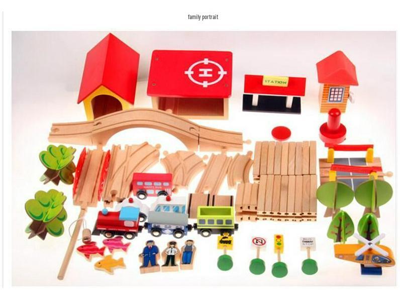 69-Piece Wooden Train Set for Kids - Educational Assembly Toy for Parent-Child Play