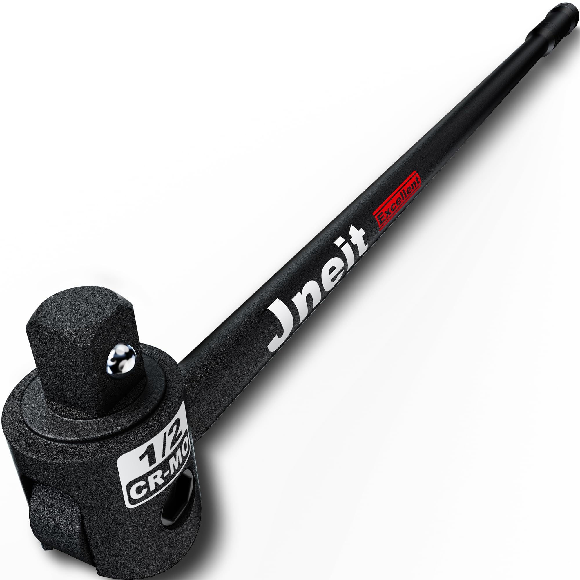 

Jneit Long Spinner 445mm Overall Spinner Handle with Breaker Wheel Bolt Tire Automotive Black Handle, 12.7mm (1/2 inch) Drive, Length, 250° Rotation, чёрный