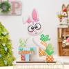Easter Decorations - Multi-layered Easter Bunnies and Easter Eggs Wooden Display Pieces - Home Party Gifts