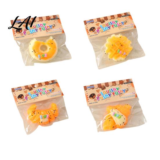 Soft Bread Toy Stress Relief Croissant Squeeze Waffle Donut Cheese Sensory Portable Fidget Simulated Food Pinch Decompression Tools Ball