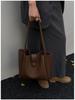 Women's Large Capacity Retro Commuter Tote Bag, Winter 2025, Soft Leather, High-end Shoulder Bag