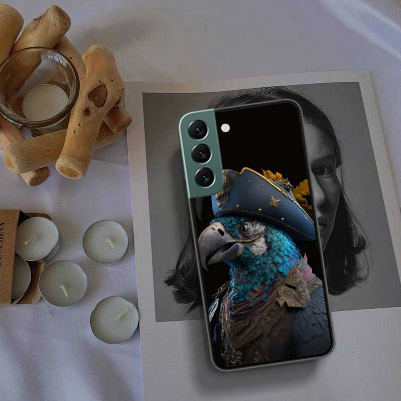 Macaw Pirate Phone Case For Samsung Galaxy S22 S25 Ultra S21 S10 Plus S26 Edge S20 S23 S24 FE Cover Silicone Soft TPU Clear