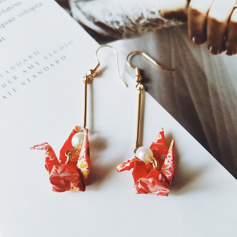 

Japanese Style Heart Tassel Earrings - E5768 красный