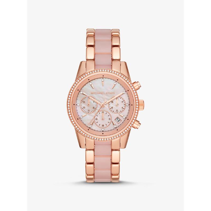 

Часы Michael Kors Bryant с розовым золотым покрытием и ацетатом MK6769 розового золота
