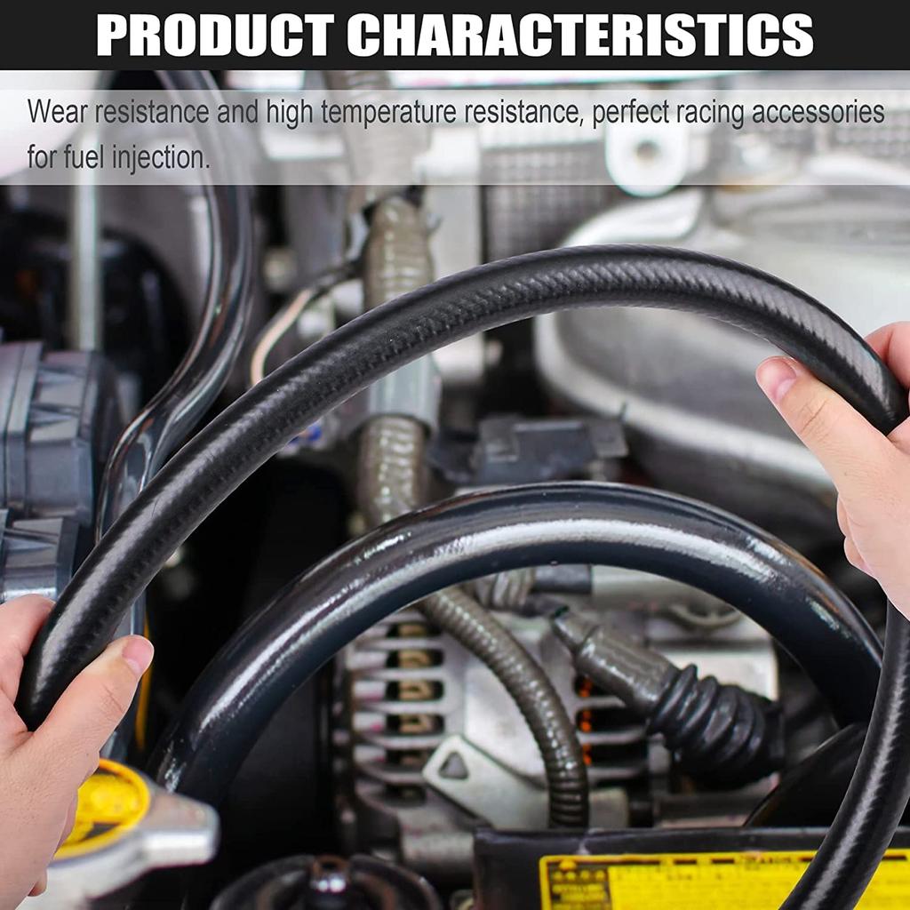1/4" (6mm) ID Fuel Line Hose 5ft NBR Rubber Push Lock Hose High Pressure 300PSI for Automotive Fuel System Engines