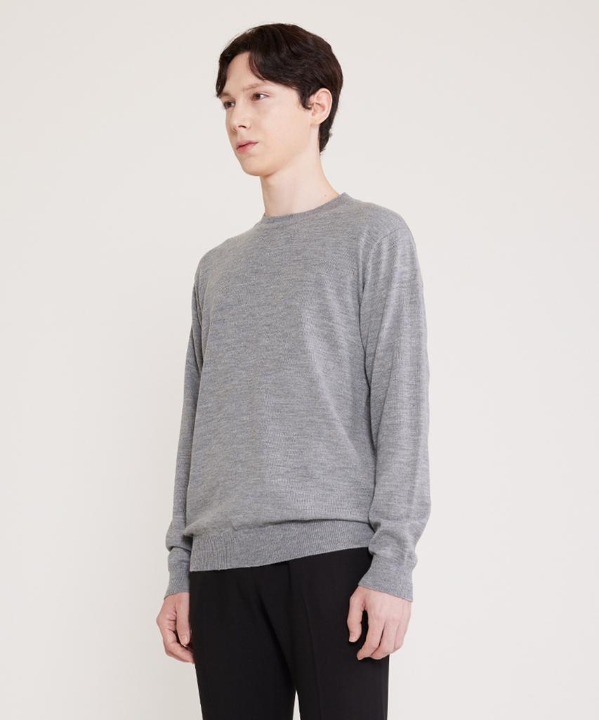 ADHOC Men'S Basic Crew Neck T-Shirt (Melange Grey)