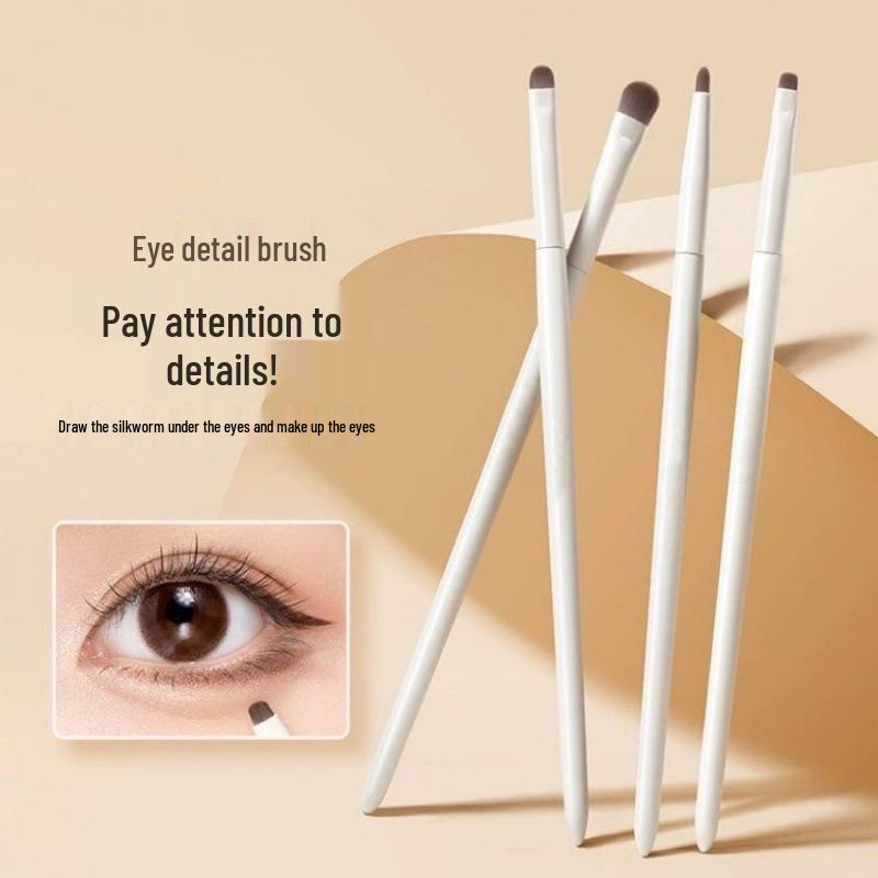 4-Piece Eye Makeup Brush Set: Horse & Pony Hair Blending and Detailing Brushes