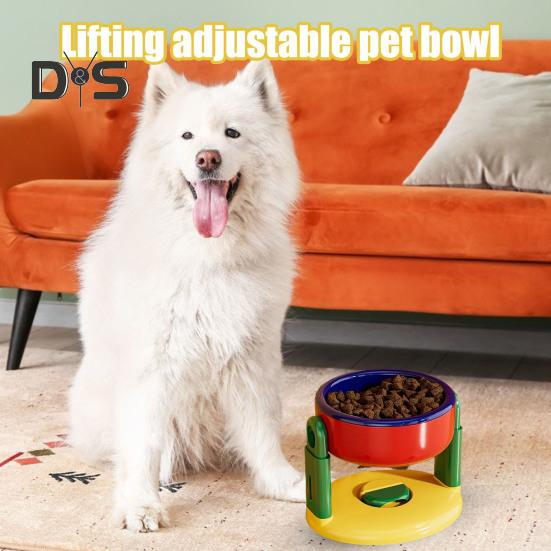 Liftable Suction Cup Pet Bowl Adjustable Height Food And Water Dish Elevated Pet Feeder Bowl for Cats Dogs To Protect Cervical Spine