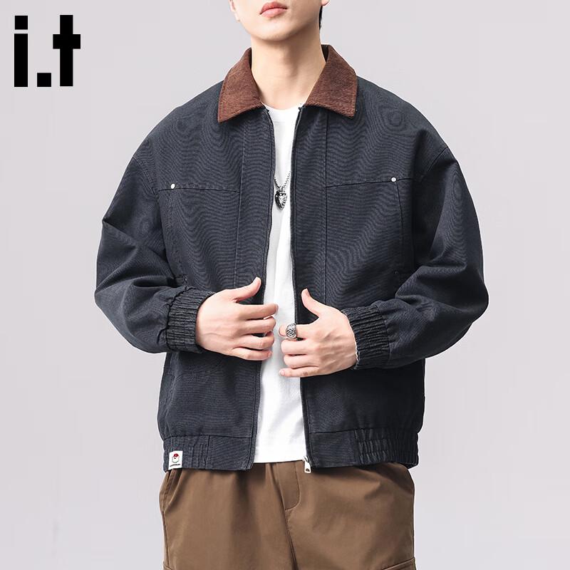 :CHOCOOLATEit Men's Trendy High Street Retro Lapel Denim Jacket