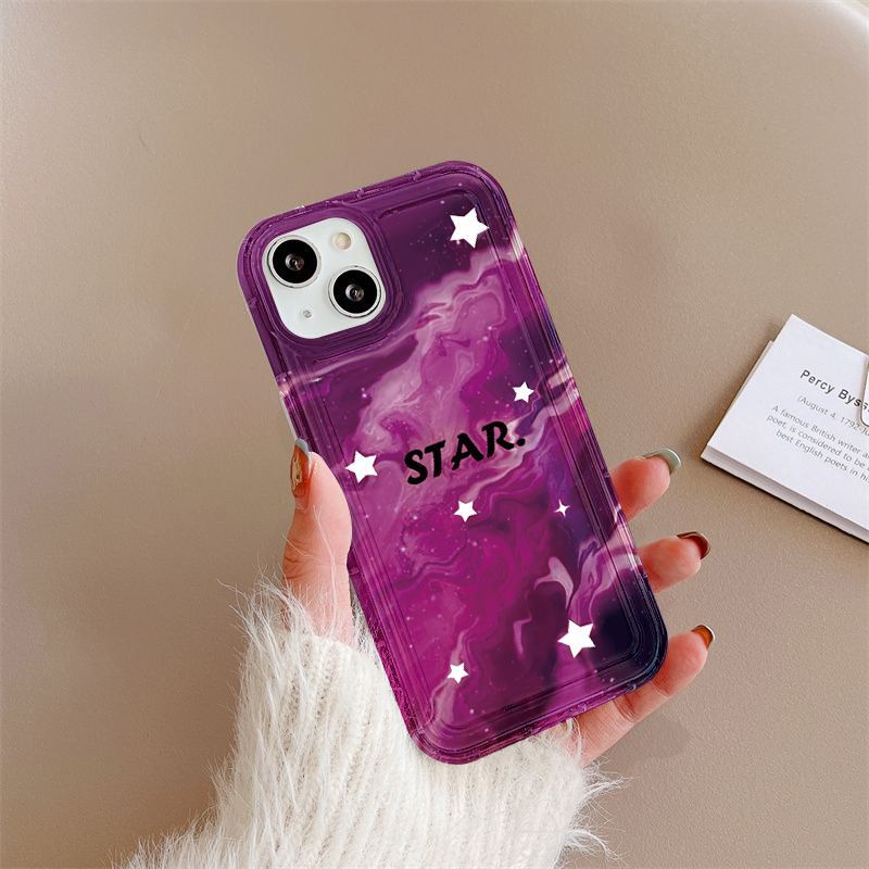 Purple meteor stars are suitable for iPhone17promax mobile phone case 16pro Apple 12/13 airbag 15 generation