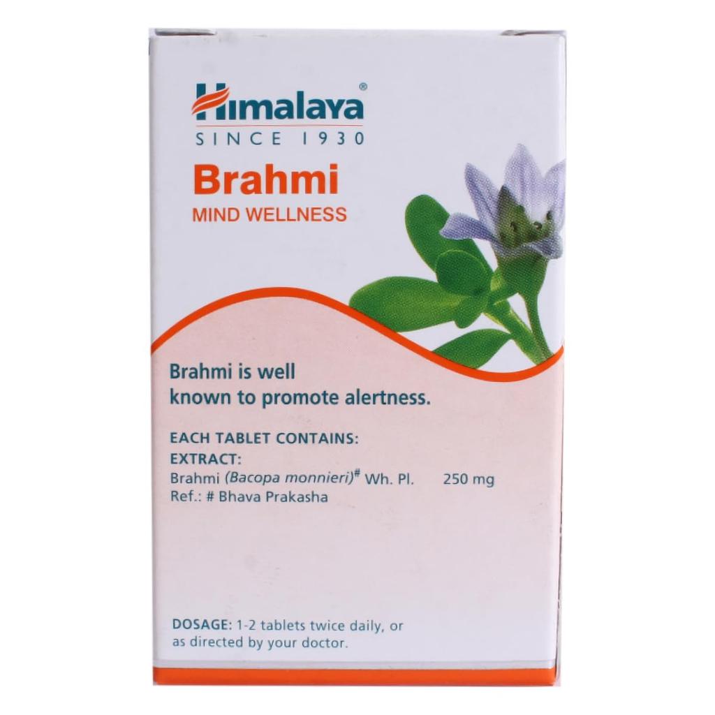 Himalaya Brahmi Memory Wellness Tablets Bottle Of 60 Natural Herbal Supplement For Mind Calmness And Mental Clarity