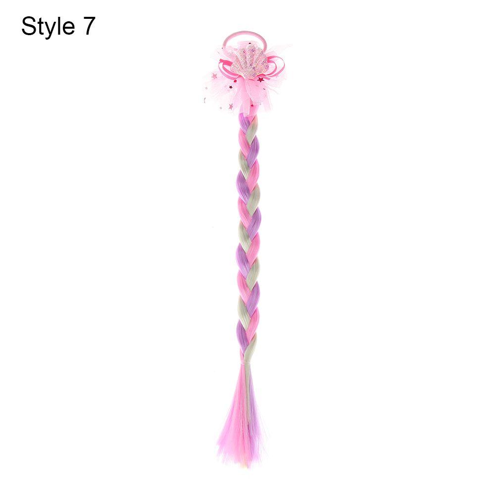 Cute Girls Colorful Wig Hair Ropes Princess Twist Braid Elastic Hair Bands Ponytail Headwear Fashion Kids Hair Accessories