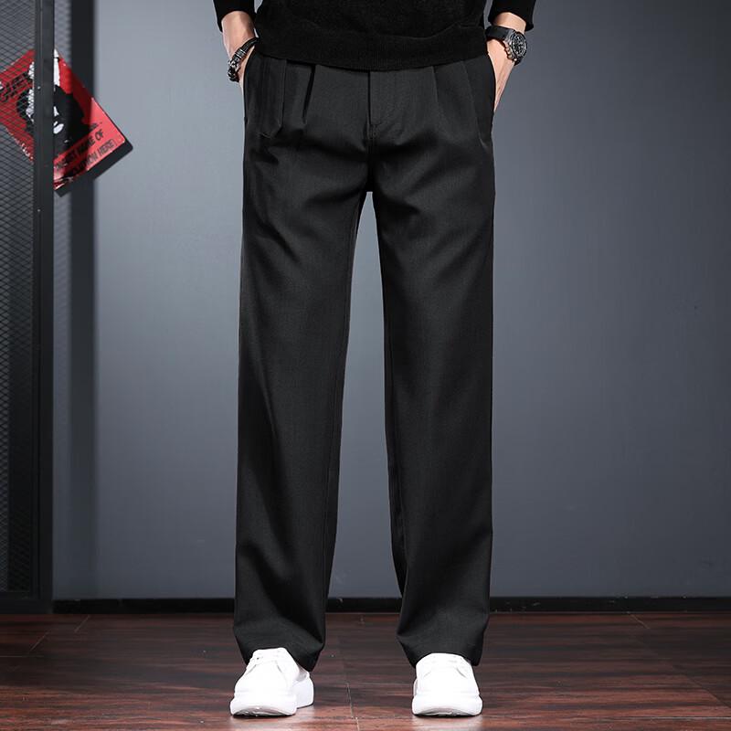 

Men s Loose Straight Business Casual Trousers 3XL