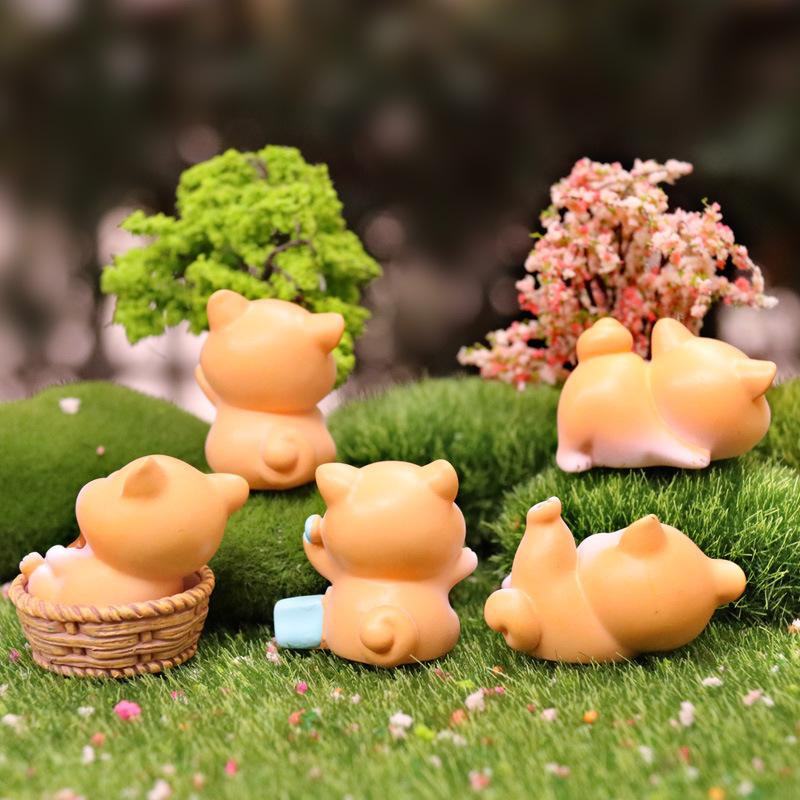 Akita Dog Handmade Model Doll Resin Crafts Micro Landscape Ornaments Shiba Inu Puppy Doll Cute Jewelry Desktop Garden Ornaments