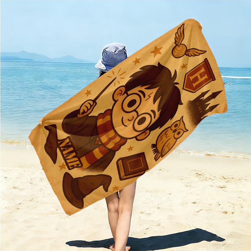 Personalized Harry Potter Owl Beach Towel Microfiber Beach Towel Thin Absorbent for Beach Swimming Yoga Bath Sports. 0910422