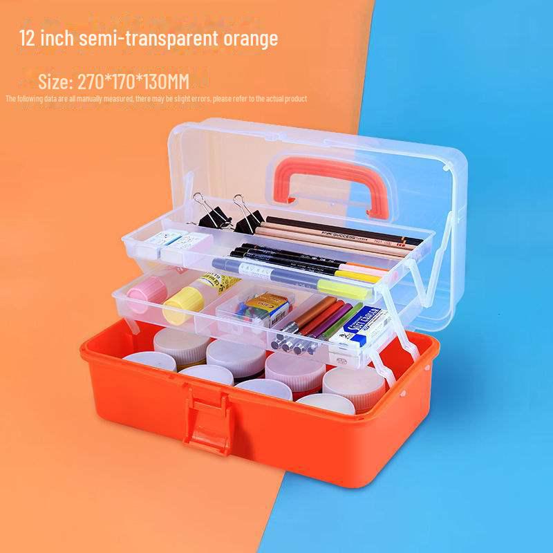 Large Capacity 3-Layer Transparent Art Tool & Pencil Storage Box