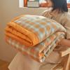 1pc Washed Cotton Summer Quilt Summer Spring Quilt Core for Bedroom Flat Simple Check Single Bed Double Bed 150/200cm
