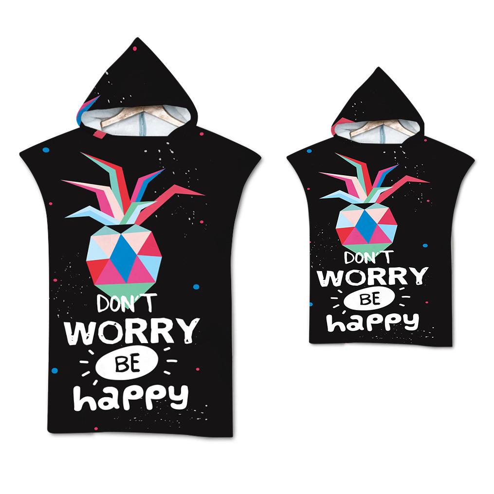 Flamingo Strandtuch Schnelltrocknend Kapuzenmantel Neoprenanzug Erwachsene Kinder Große Handtücher Eltern-Kind-Poncho Bademantel für Schwimmen Surfen