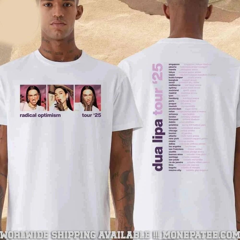 Dua Lipa Radical Optimism Tour 2025 T-Shirt Reprint Two Sided Unisex T-Shirt S