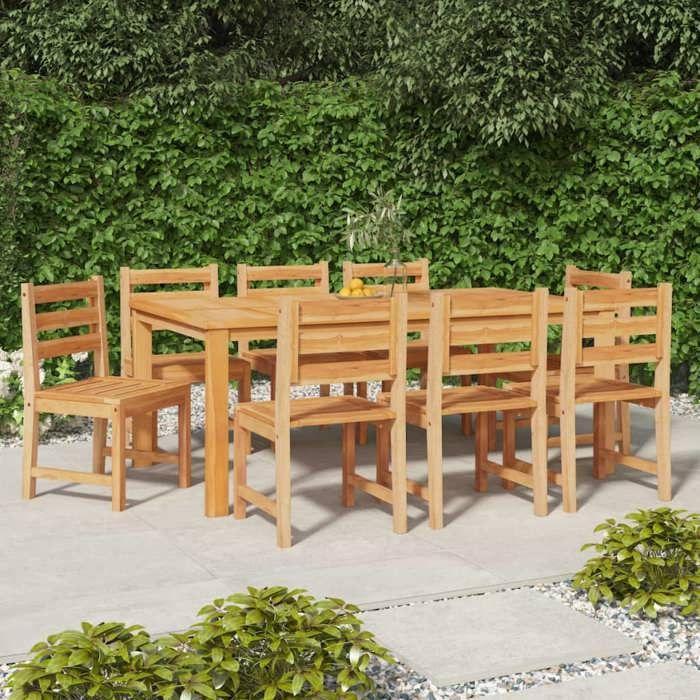 VidaXL Lot de 8 Chaises de Jardin, Sièges de Terrasse, Chaises de Balcon, Meubles de Patio Jardinage Extérieur, Bois de Teck 3157176