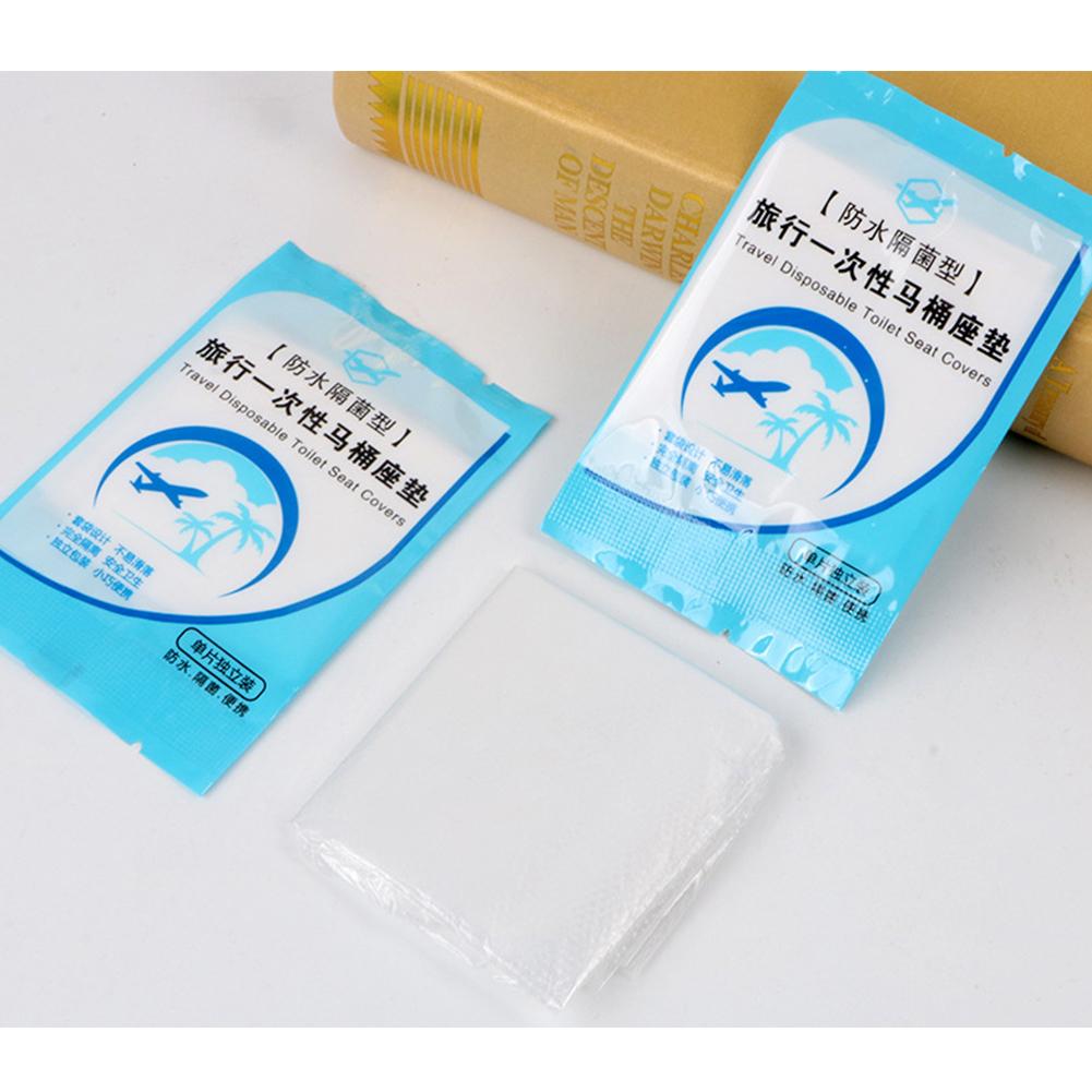 50Pcs Disposable Waterproof Toilet Seat Cover Mat for Travelling