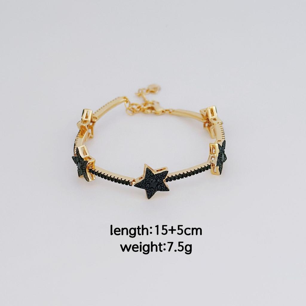 Star Zircon Bracelet, Five-Pointed Star Zircon Color Fashion Bracelet.