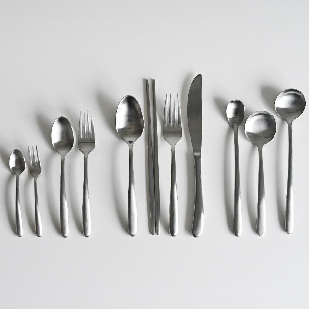 Check rounded stainless steel vintage cutlery flower spoon large