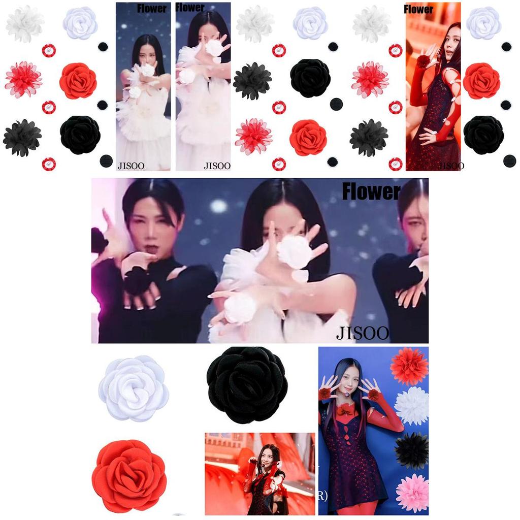 Jisoo Style Handmade Rose Ring Flower For Dance Performance And Parties