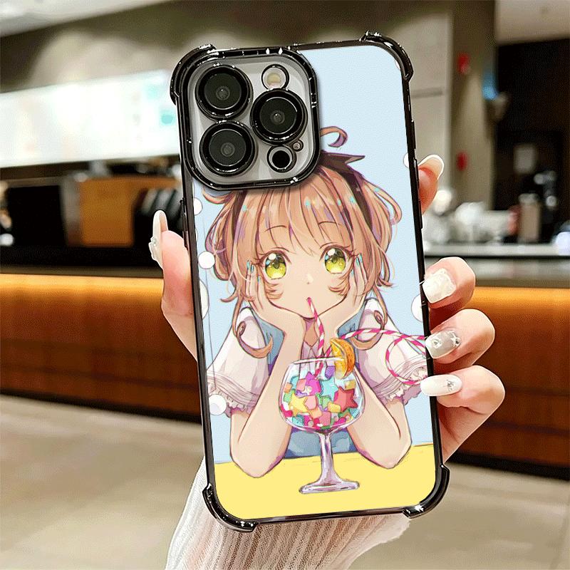 CardCaptor Sakura Anime Soft Phone Case For iPhone 15 16 17 Air 14 Pro Max 16E Plus 13 12 Mini Plating Anti-Fall Fundas