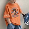 Children's summer new trend cartoon printing handsome short-sleeved round neck cotton body shirt for middle and large children T-shirt